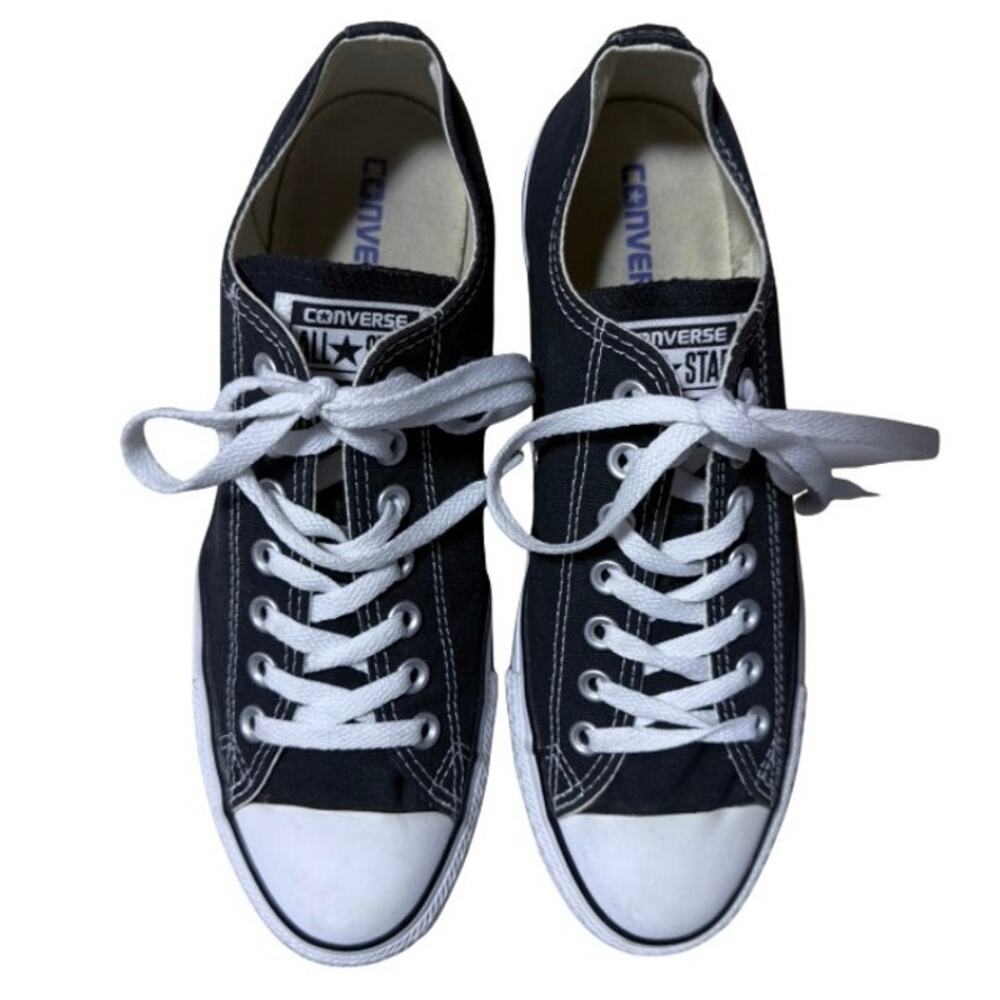 Converse Low Top Sneakers Lace Up Mens Size 9 Black - Picture 3 of 10